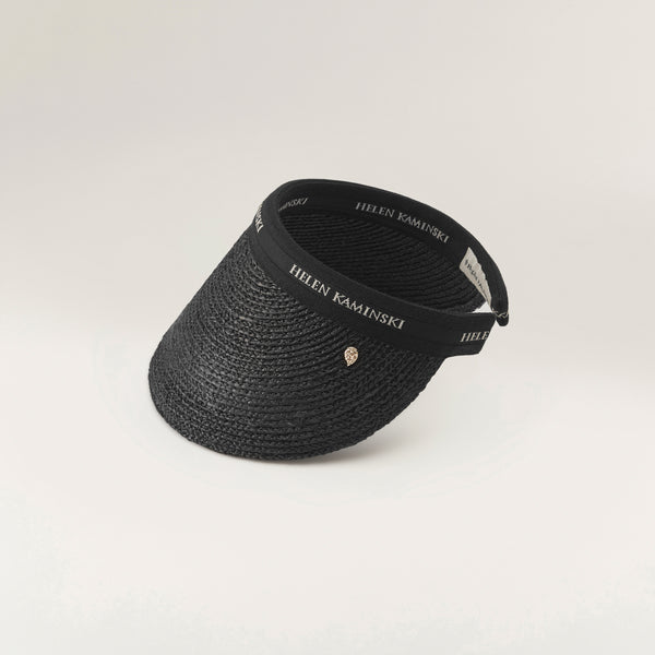 Helen Kaminski Bianca 12 Hat Visor Charcoal/ Black Logo