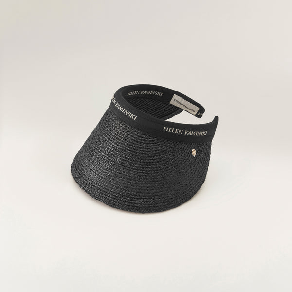 helen kaminski Bianca 12 Hat Visor Charcoal/ Black Logo