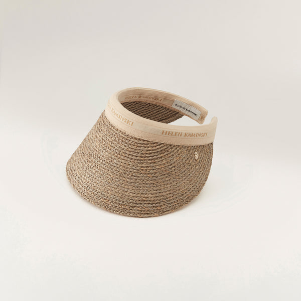 helen kaminski Bianca 12 Hat Visor Eclipse Melange/ Natural Logo
