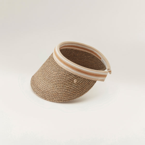Helen Kaminski Bianca 12 Hat Visor Eclipse Melange/Nougat Stripe
