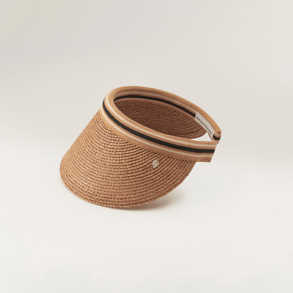 Helen Kaminski Bianca 12 Hat Visor Nougat/Black Stripe