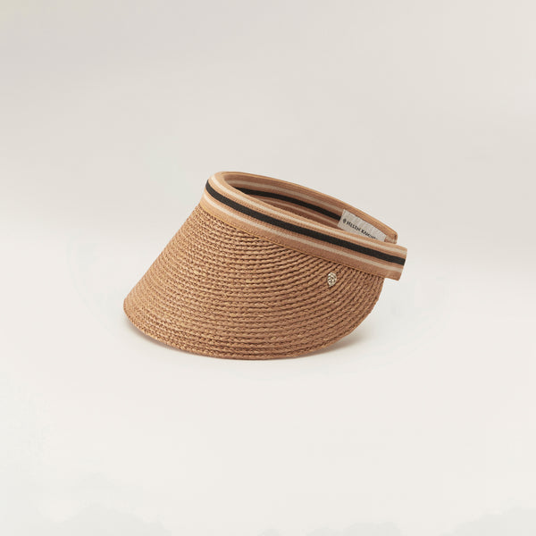 Helen Kaminski Bianca 12 Hat Visor Nougat/Black Stripe