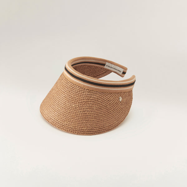 helen kaminski Bianca 12 Hat Visor Nougat/Black Stripe