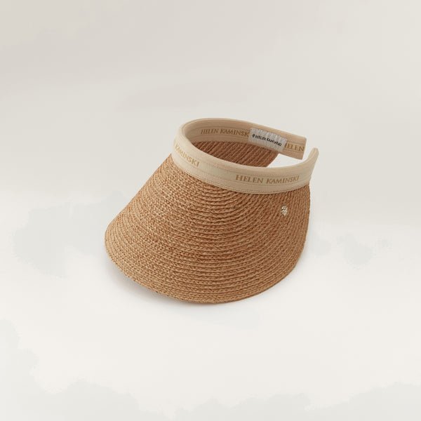helen kaminski Bianca 12 Hat Visor Nougat/Natural Logo