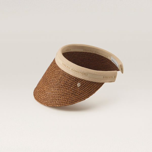 Helen Kaminski Bianca 12 Hat Visor Nutshell/ Natural Logo