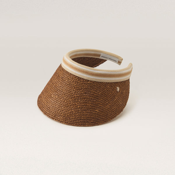 helen kaminski Bianca 12 Hat Visor Nutshell/ Nougat Stripe