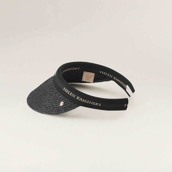 Helen Kaminski Bianca 8 Logo Visor Hat Visor Charcoal/Black Logo