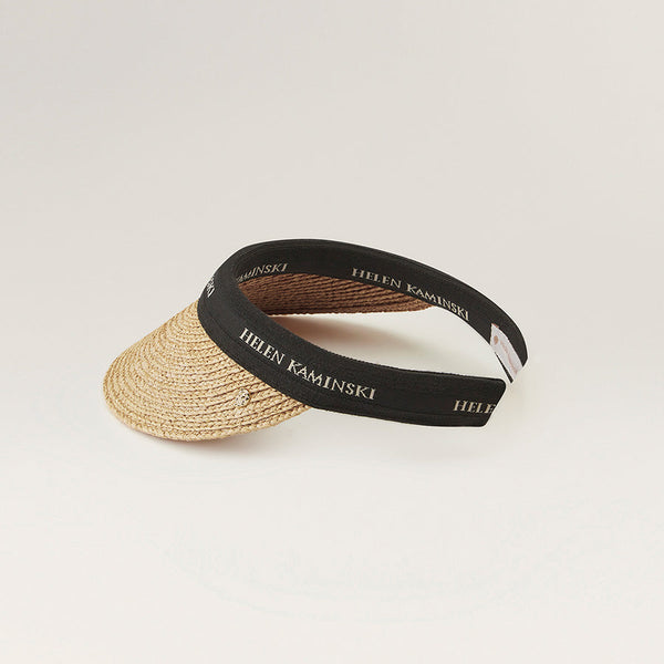 Helen Kaminski Bianca 8 Logo Visor Hat Visor Natural/Black Logo