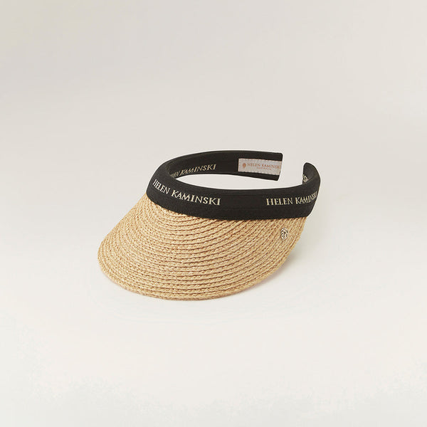 helen kaminski Bianca 8 Logo Visor Hat Visor Natural/Black Logo