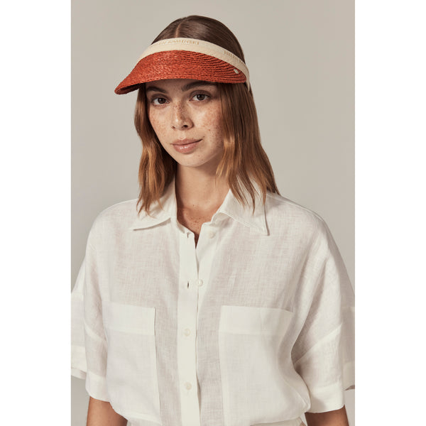 Helen Kaminski Bianca 8 Logo Visor Hat Visor Tropical/ Natural Logo