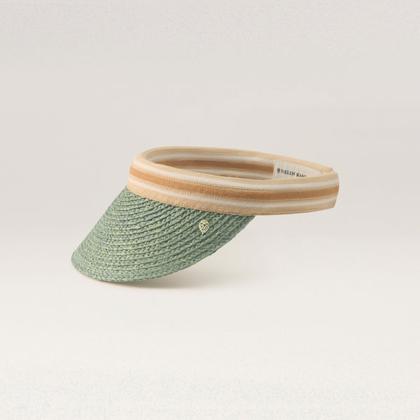 Helen Kaminski Bianca 8 Stripe Visor Hat Visor Seaglass/ Nougat Stripe