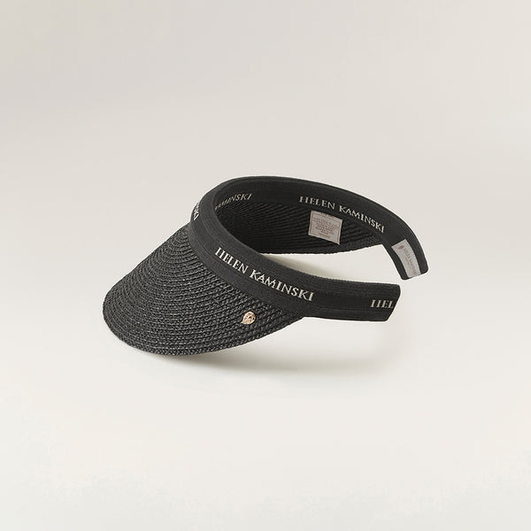 Helen Kaminski Bianca Hat Visor Charcoal/ Black Logo