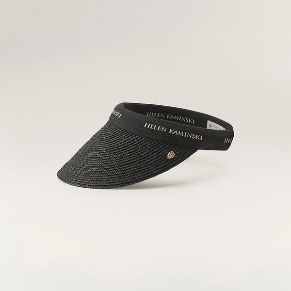 Helen Kaminski Bianca Hat Visor Charcoal/ Black Logo