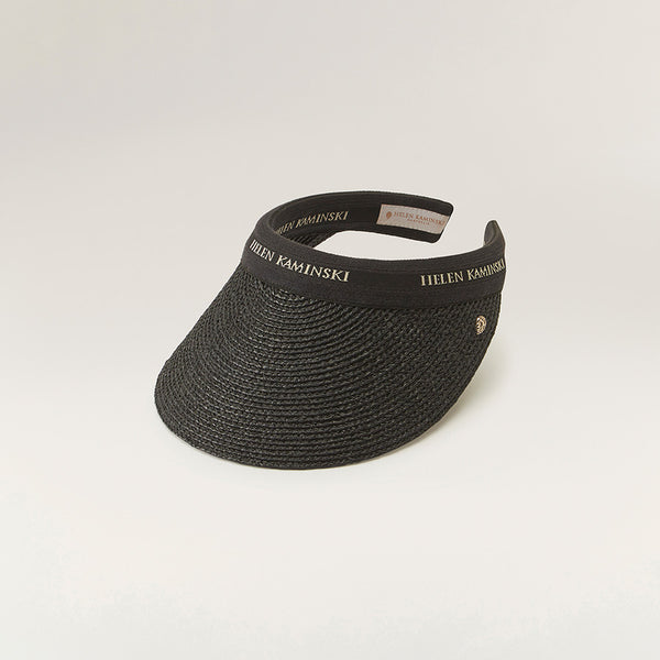 helen kaminski Bianca Hat Visor Charcoal/ Black Logo