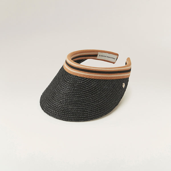 helen kaminski Bianca Hat Visor Charcoal/ Black Stripe