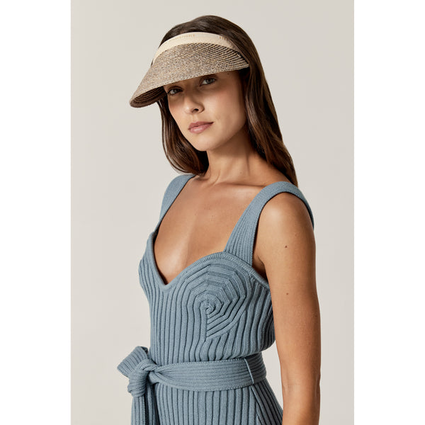 Helen Kaminski Bianca Hat Visor Eclipse Melange/ Natural Logo