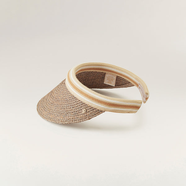 Helen Kaminski Bianca Hat Visor Eclipse Melange/Nougat Stripe