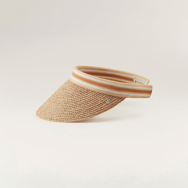 Helen Kaminski Bianca Hat Visor Natural/Nougat Stripe