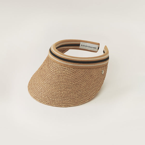 helen kaminski Bianca Hat Visor Nougat/Black Stripe