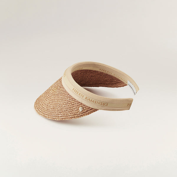 Helen Kaminski Bianca Hat Visor Nougat/Natural Logo