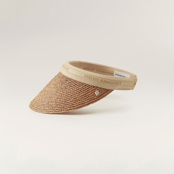 Helen Kaminski Bianca Hat Visor Nougat/Natural Logo