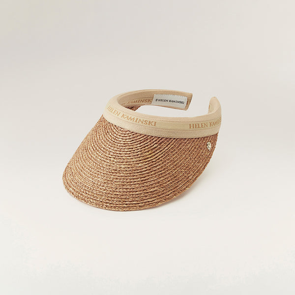 helen kaminski Bianca Hat Visor Nougat/Natural Logo