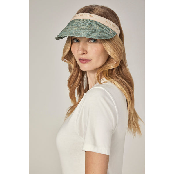 Helen Kaminski Bianca Hat Visor Seaglass/ Natural Logo