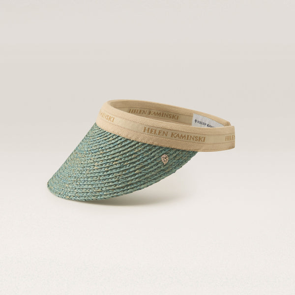 Helen Kaminski Bianca Hat Visor Seaglass/ Natural Logo