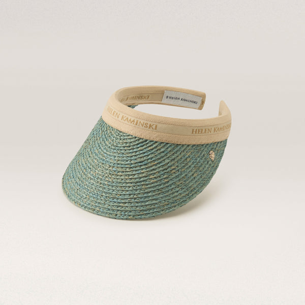 helen kaminski Bianca Hat Visor Seaglass/ Natural Logo