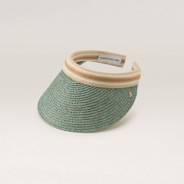 helen kaminski Bianca Hat Visor Seaglass/ Nougat Stripe
