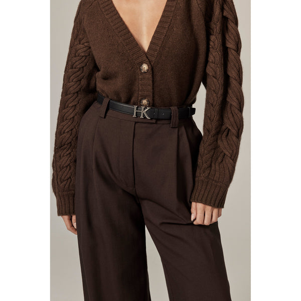 Helen Kaminski Camille 25mm Leather Belt Accessories Belt Black