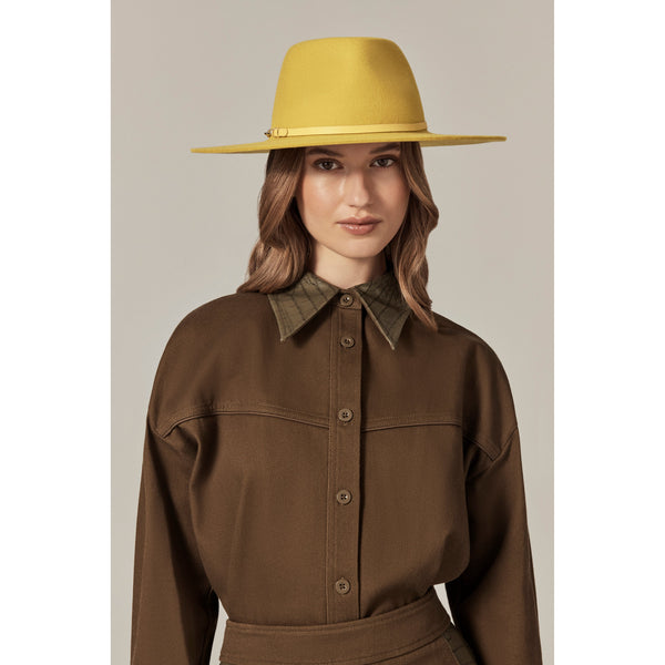 Helen Kaminski Claude Wool Fedora Hat Fedora Chartreuse