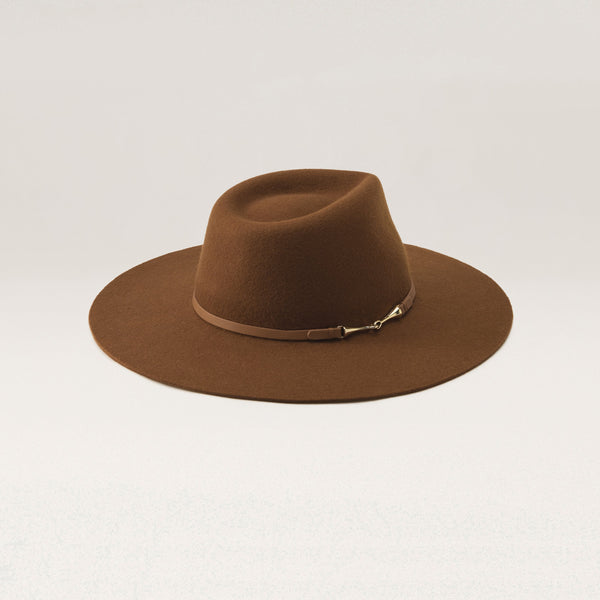 Helen Kaminski Claude Wool Fedora Hat Fedora Dark Camel