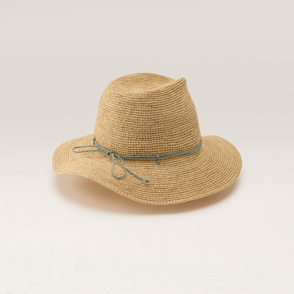 Helen Kaminski Desmonda Hat Fedora Natural/ Seaglass