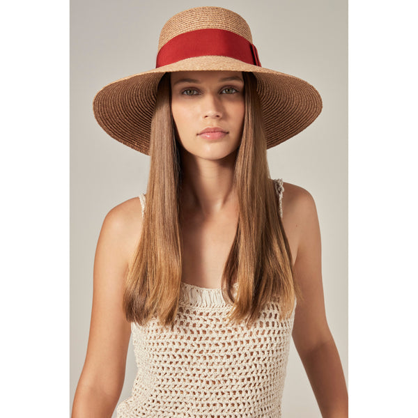 Helen Kaminski Easton Hat Wide Brim Nougat/ Tropical
