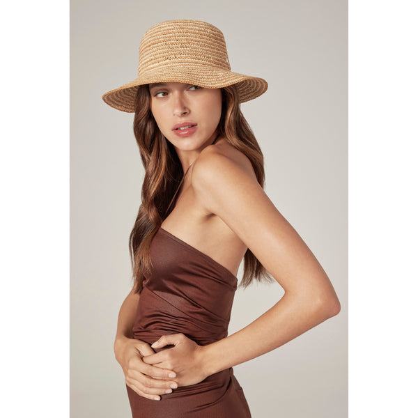 Helen Kaminski Evadine Hat Medium Brim Natural/ Golden Harvest