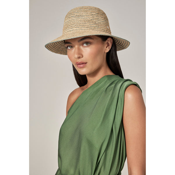 Helen Kaminski Evadine Hat Medium Brim Natural/ Seaglass