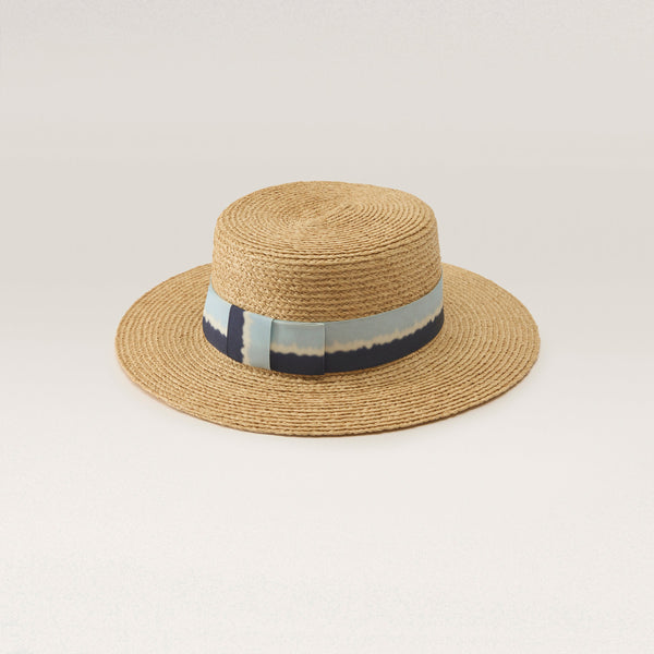 Helen Kaminski Gracie Ombre Hat Boater Natural/ Oasis
