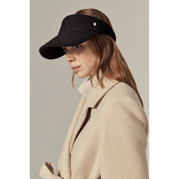Helen Kaminski Berkley Wool Visor Hat Visor Black
