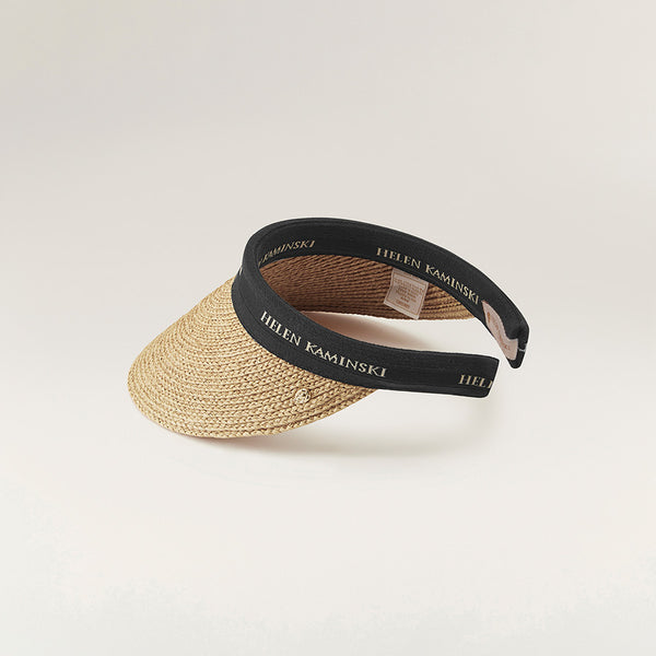 Helen Kaminski Bianca Hat Visor Natural/Black Logo