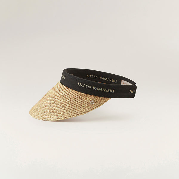 Helen Kaminski Bianca Hat Visor Natural/Black Logo