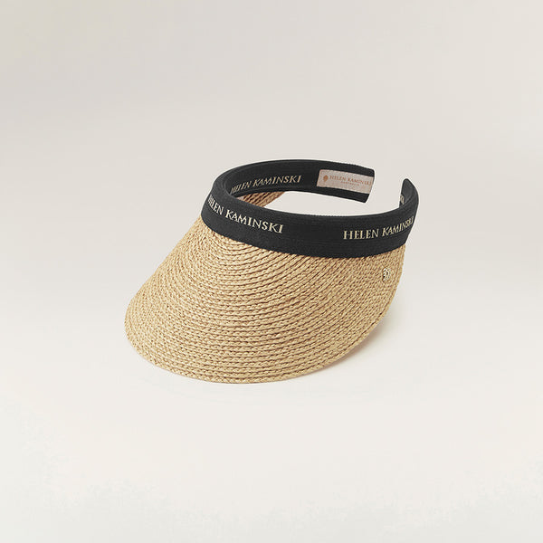 helen kaminski Bianca Hat Visor Natural/Black Logo