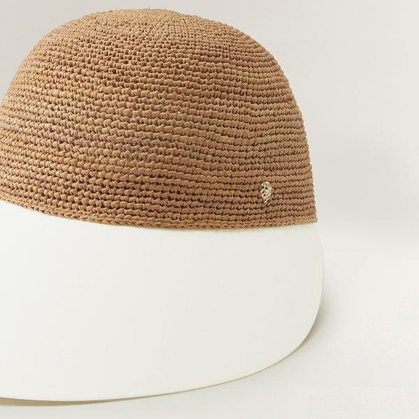 Helen Kaminski Blaise Hat Visor Nougat/Off White