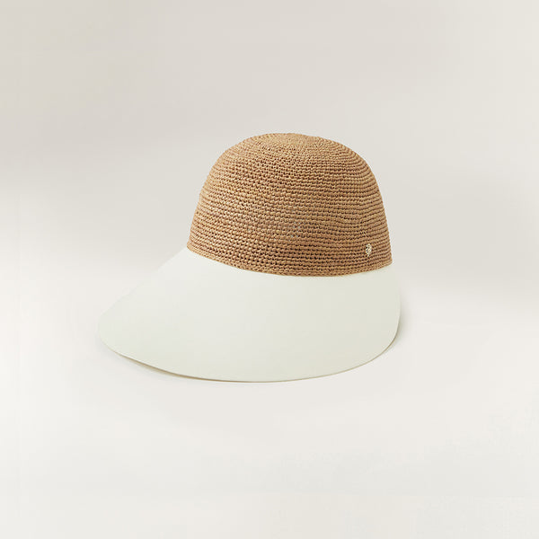helen kaminski Blaise Hat Visor Nougat/Off White