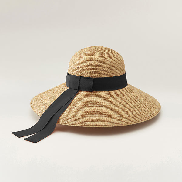 Helen Kaminski Cori Hat Wide Brim Natural/Black