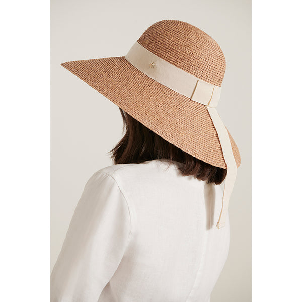 Helen Kaminski Cori Hat Wide Brim Nougat/Cream