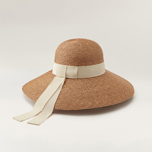 Helen Kaminski Cori Hat Wide Brim Nougat/Cream