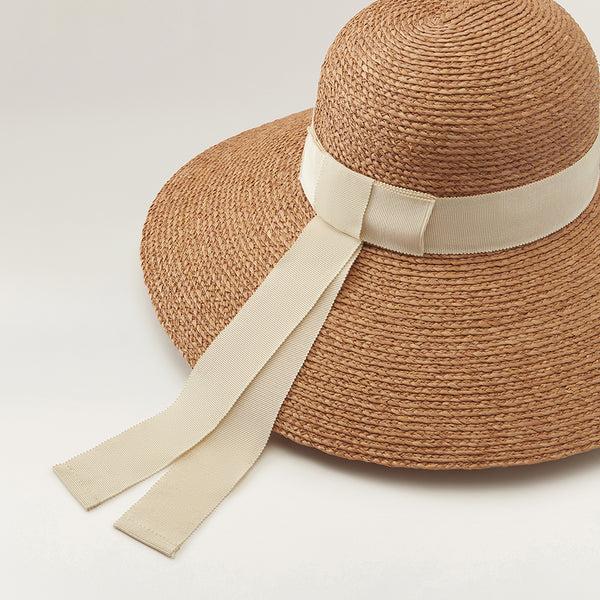 Helen Kaminski Cori Hat Wide Brim Nougat/Cream