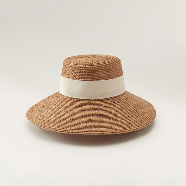 Helen Kaminski Easton Hat Wide Brim Nougat/Cream