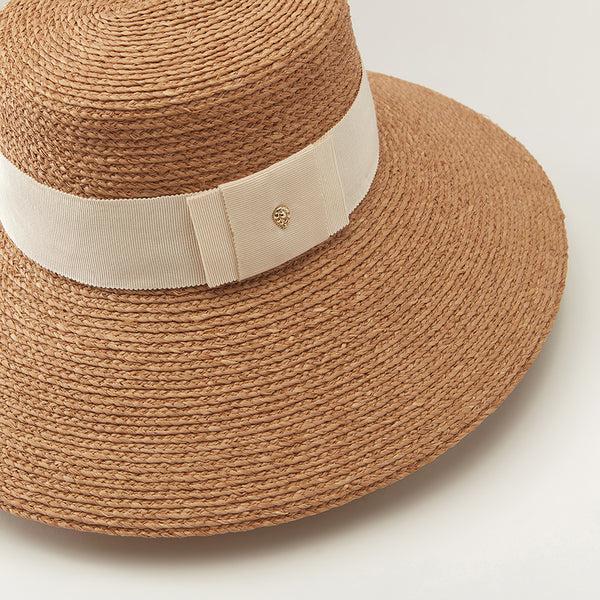 Helen Kaminski Easton Hat Wide Brim Nougat/Cream